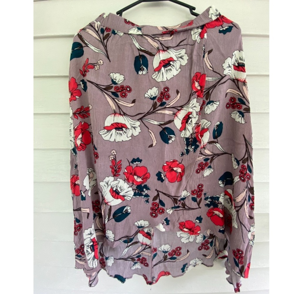 Floral Hi-Lo wrap midi skirt